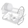 Multifunctional S-shaped Dual Layers Bowls & Dishes & Chopsticks & Spoons Collection Shelf Dish Drainer XH